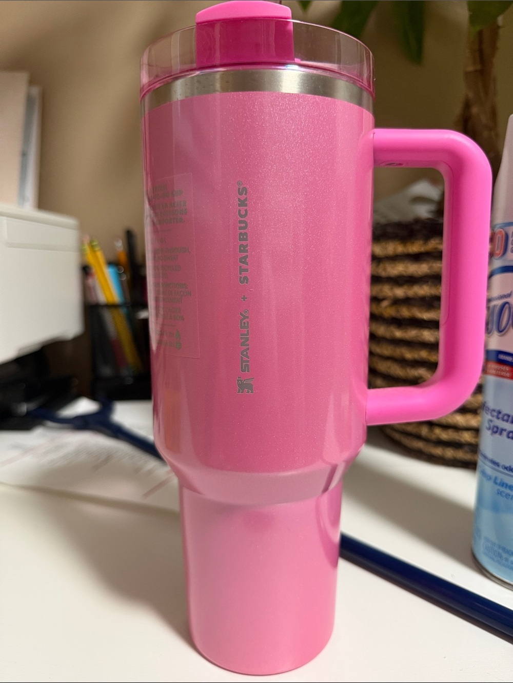 Pink Stanley + starbucks